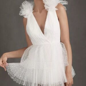 Monique Lhuillier White, Bridal Mini Dress NWT